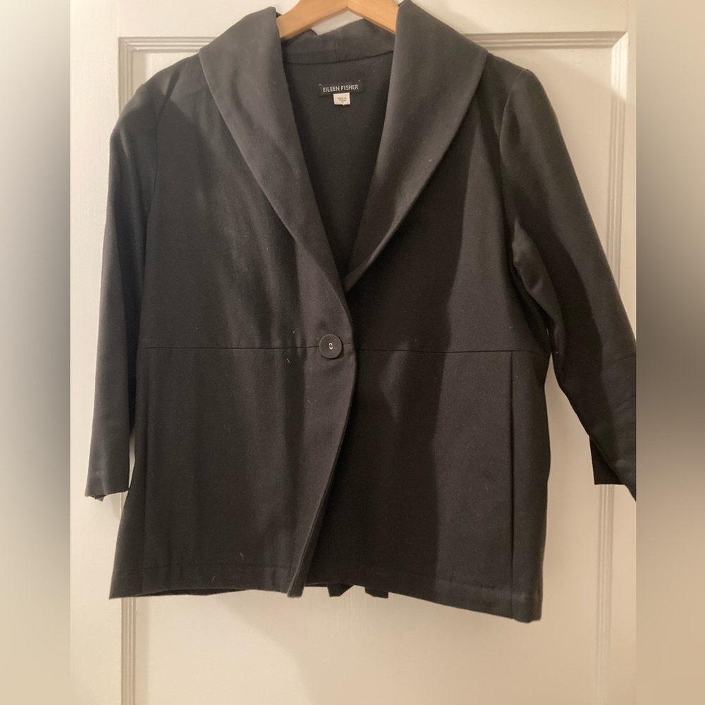 Eileen Fisher shawl collar cotton blazer